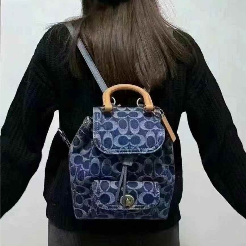 coach Riya Backpack 21 In Signature Denim - Picture 6 of 6